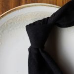 Black linen napkin