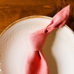 Coral linen napkin