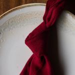 Burgundy linen napkin