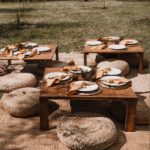 Rustic low wooden table Ibiza