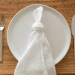 White textured cotton napkin