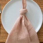 Dusty peach textured cotton napkin
